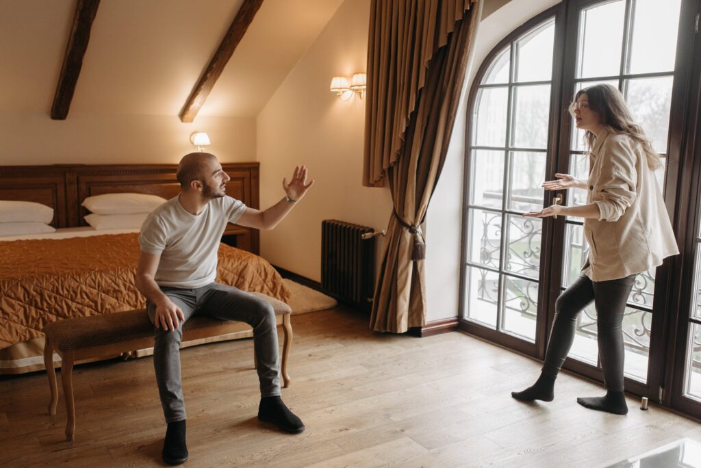 photo of a couple having an argument