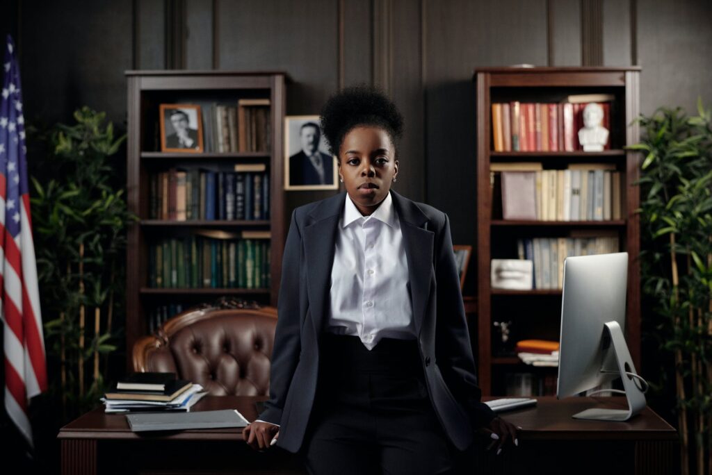 businesswoman in her office